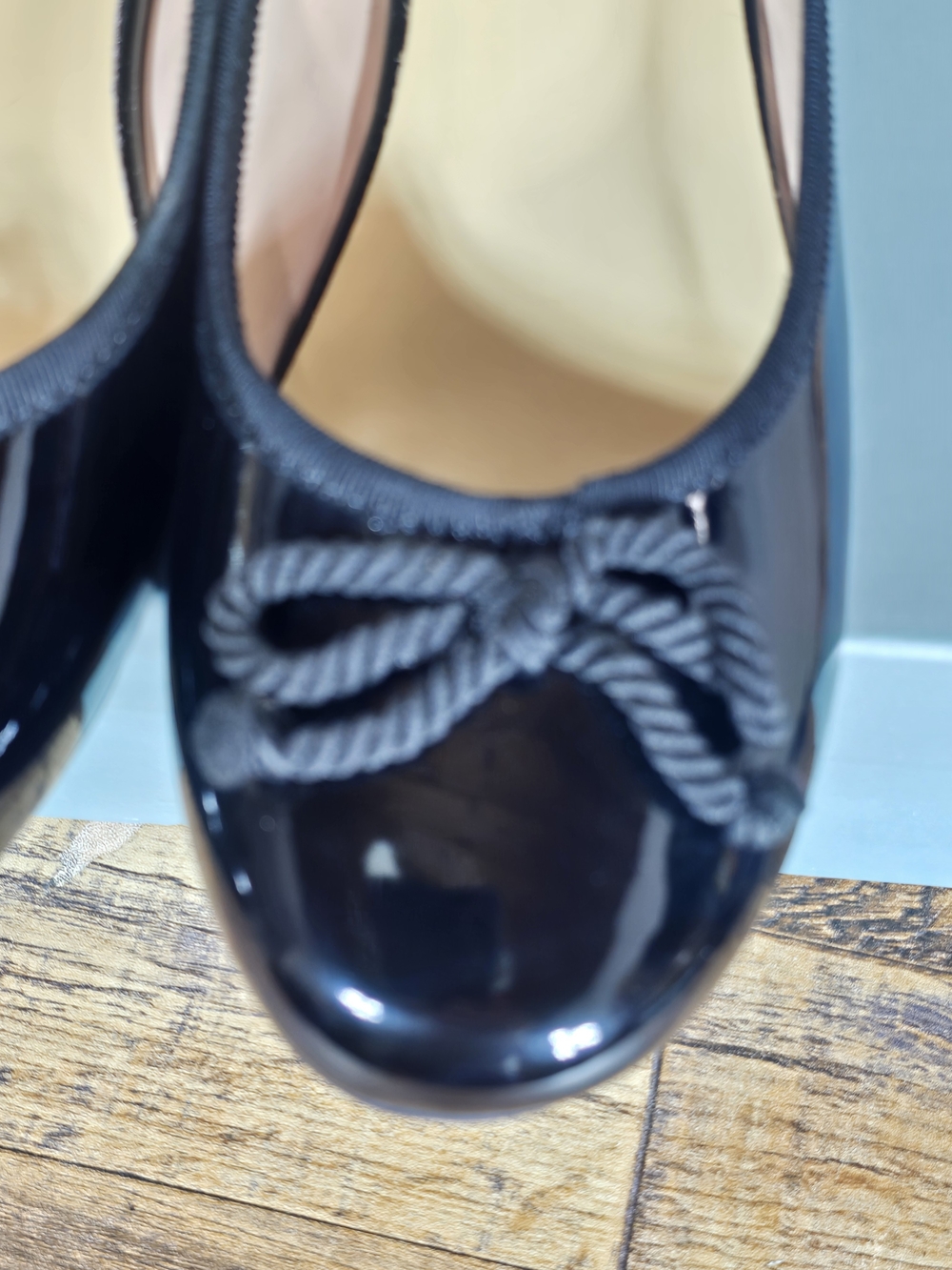 C. Paravano Bow knotted Ballet Block Heels Lacy Size 8 - Picture 8 of 16